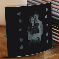 Engraved Curved Glass Plaque Frame, Redmoments