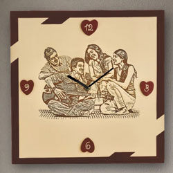 Engraved Wooden Wall Clock, Redmoments